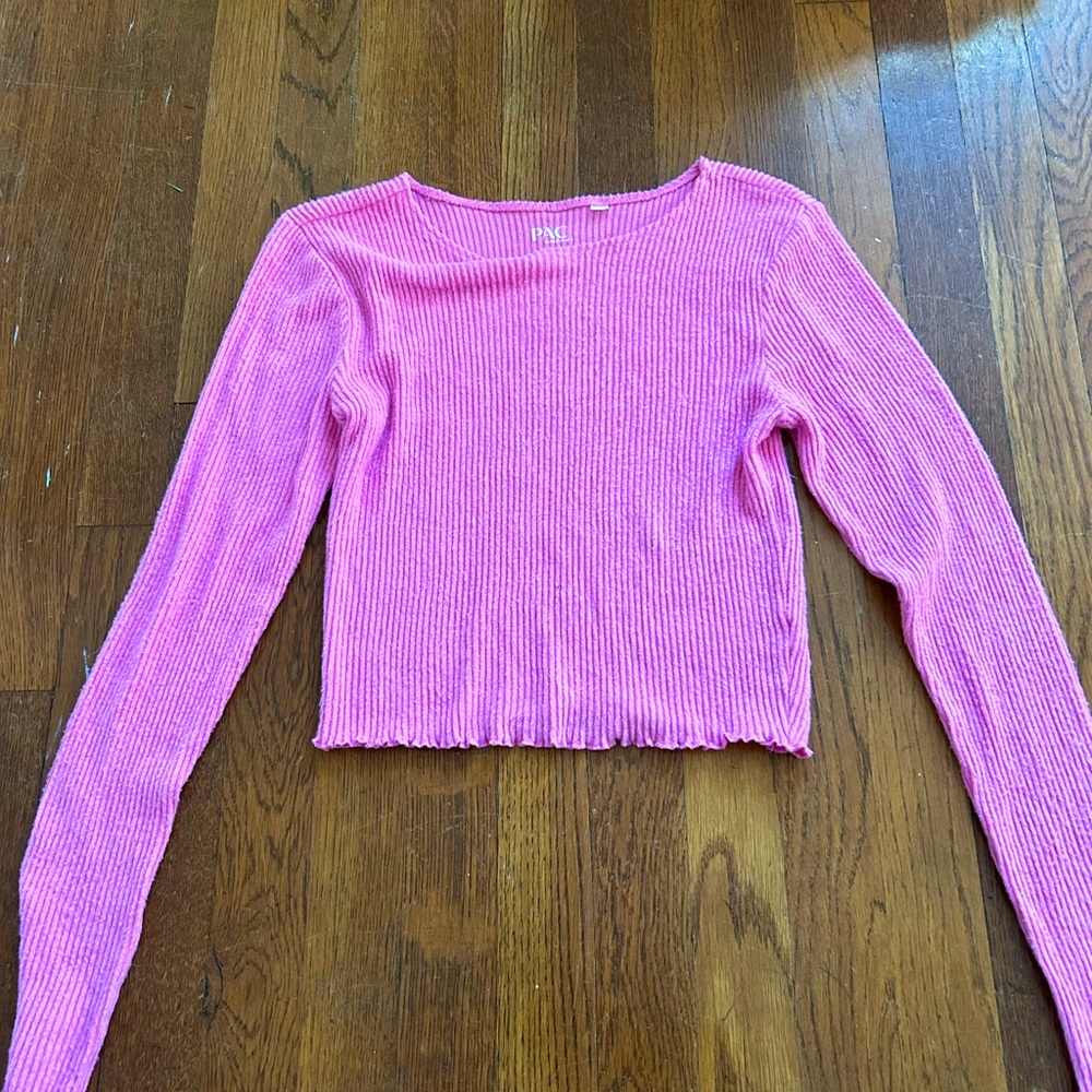 Pacsun waffle knit pink long sleeve